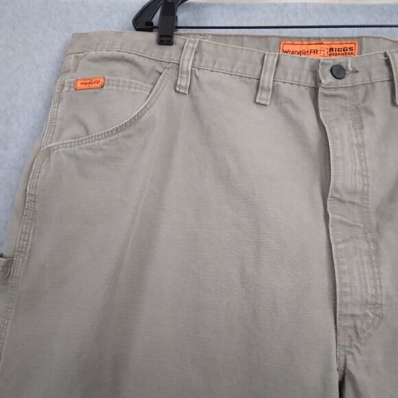 Wrangler | 48X30 Riggs Workwear FR Utility Carpenter Pants Khaki - Picture 3 of 12